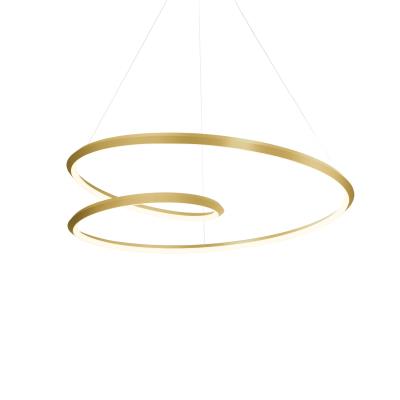 Kuzco Lighting PD22332-BG-UNV Ampersand 32-in Pendant Ceiling Light, Color Temperature 3000K, Wattage 67W, Brushed Gold Finish