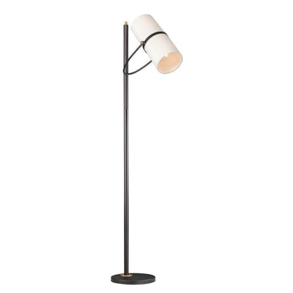 Maxim Lighting 11104OFBZAB Oscar 2 Light Floor Lamp with Adjustable Cylinder Shade White Background