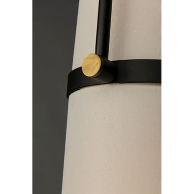 Maxim Lighting 11104OFBZAB Oscar Floor Lamp Antique Brass Hardware and Fabric Shade Detail