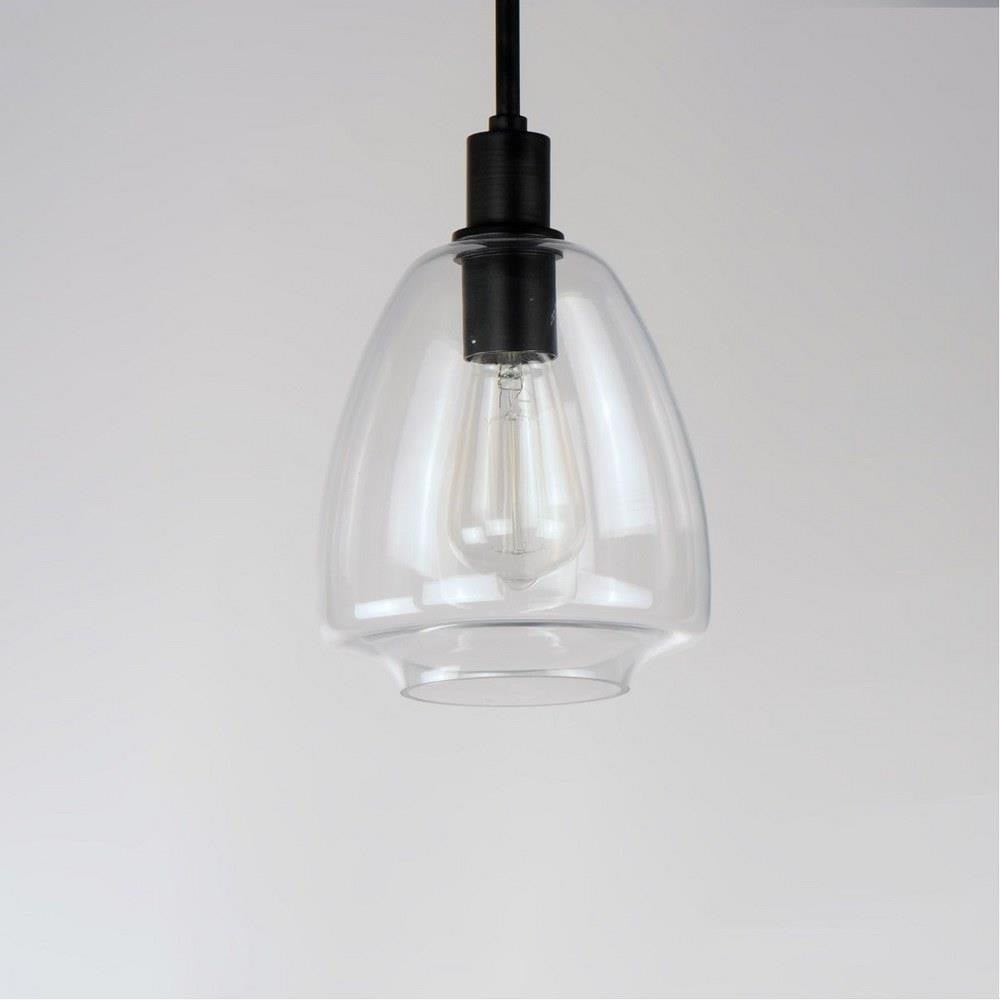 Maxim Lighting 11112CLSN Babylon Pendant - Clear Glass Shade with Black Finish Close Up