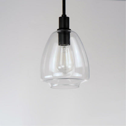 Maxim Lighting 11112CLSN Babylon Pendant - Clear Glass Shade with Black Finish Close Up