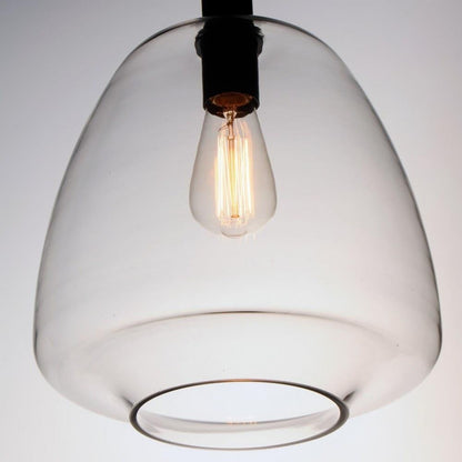 Maxim Lighting 11116CLSN Babylon Pendant Close-Up of Clear Bell Glass Shade with Filament Bulb - Matte Black Hardware