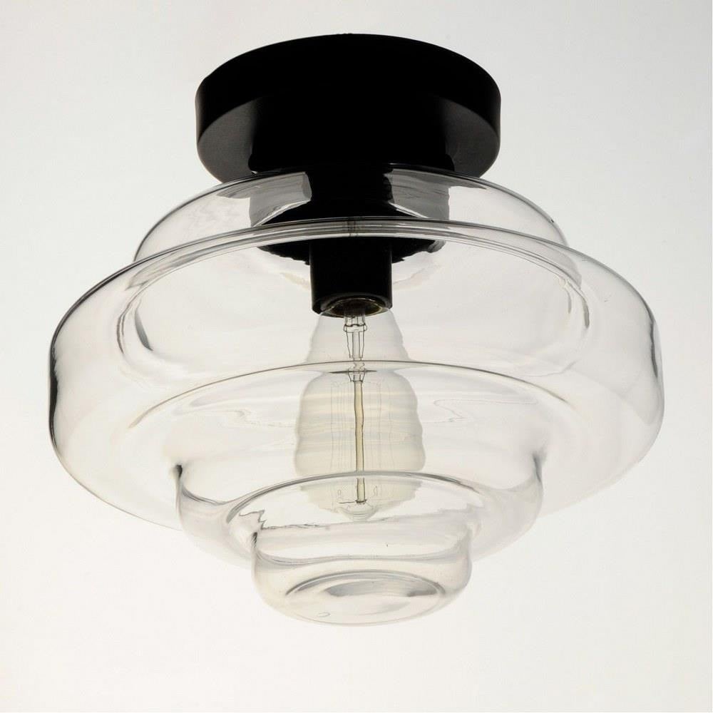 Maxim Lighting 11120CLSN Harbor Flush Mount Ceiling Light - Black Finish Angle View