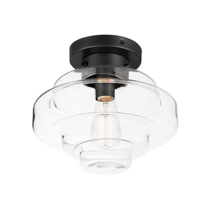 Maxim Lighting 11120CLSN Harbor Flush Mount Ceiling Light - Black Finish Front View
