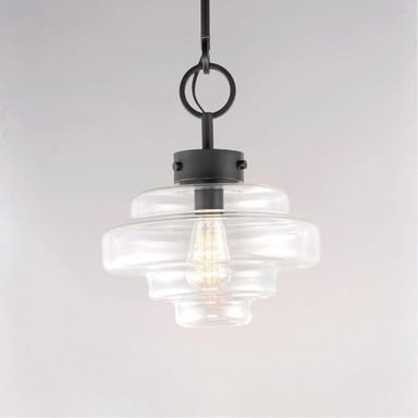 Maxim Lighting 11122CLBK Harbor Pendant Light Clear Glass and Black Hardware Detail