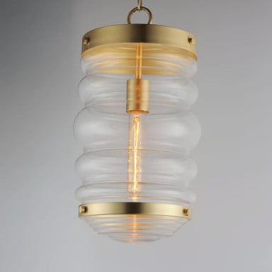 Maxim Lighting 11124CLSBR Newport Pendant Detail View Clear Glass Shade