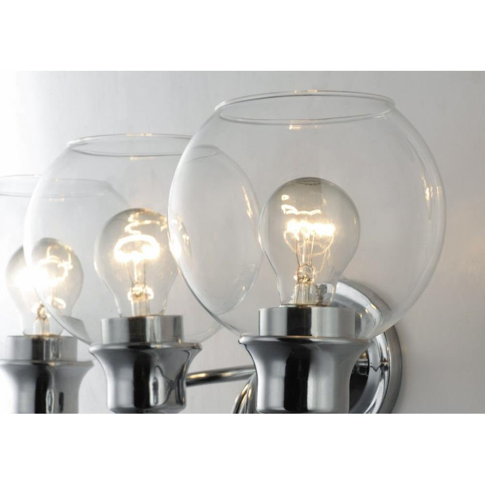 Maxim Lighting 1114CLPC Ballord Bath Vanity Wall Light Close-Up Detail Polished Chrome Clear Glass