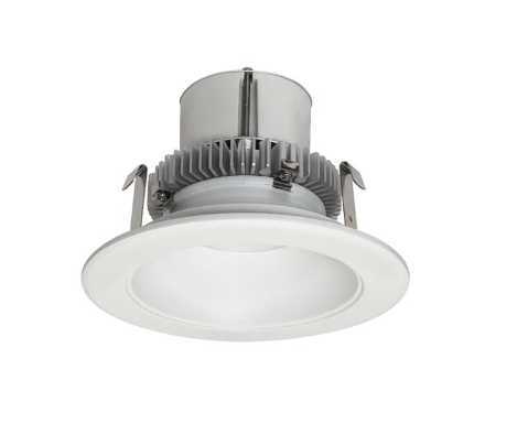 Nora Lighting NLCBC2-45140MPW/10LE4EM 4" Cobalt Click LED Retrofit, Round Reflector,, Matte Powder White Reflector and Flange, 120V-277V input, Triac / ELV / 0-10V dimming, Lumens 1000lm, Wattage 12W, Color Temperature 4000K, Pre-Wired for Emergency
