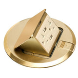 Arlington FLBT6620UMB 6" Round Pop-Up Cover Kit with Tamper Resistant 20A Receptacle and 2 USB Ports, Brass