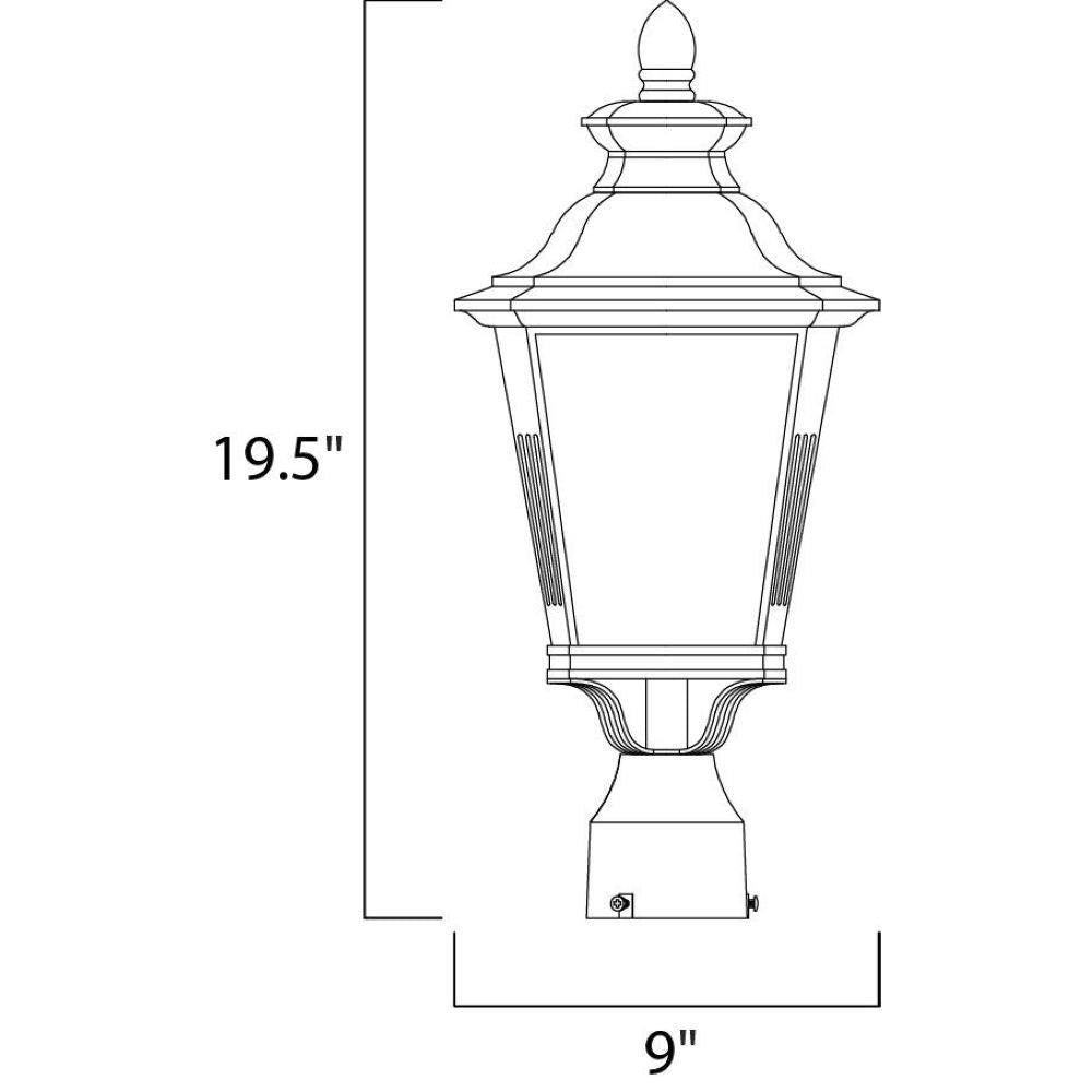 Maxim Lighting 1120FSBZ Knoxville Outdoor Post Lantern Dimensions 19.5 inch Height 9 inch Width