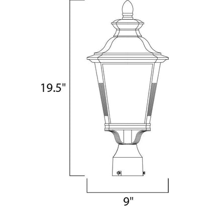 Maxim Lighting 1120FSBZ Knoxville Outdoor Post Lantern Dimensions 19.5 inch Height 9 inch Width