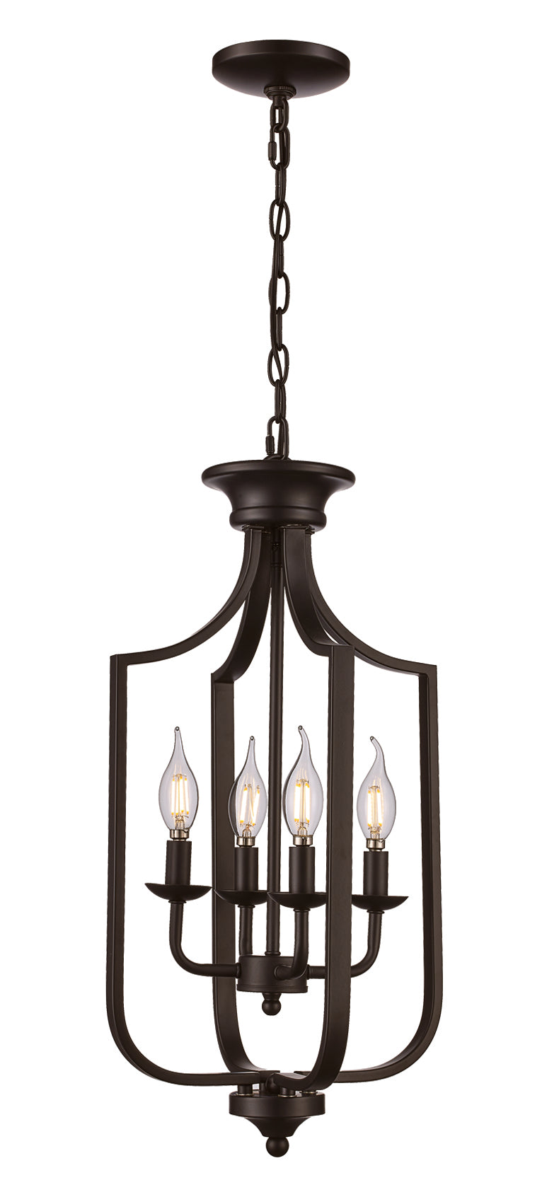 Trans Globe Lighting 11214 MB Jax 4 light matte black foyer pendant