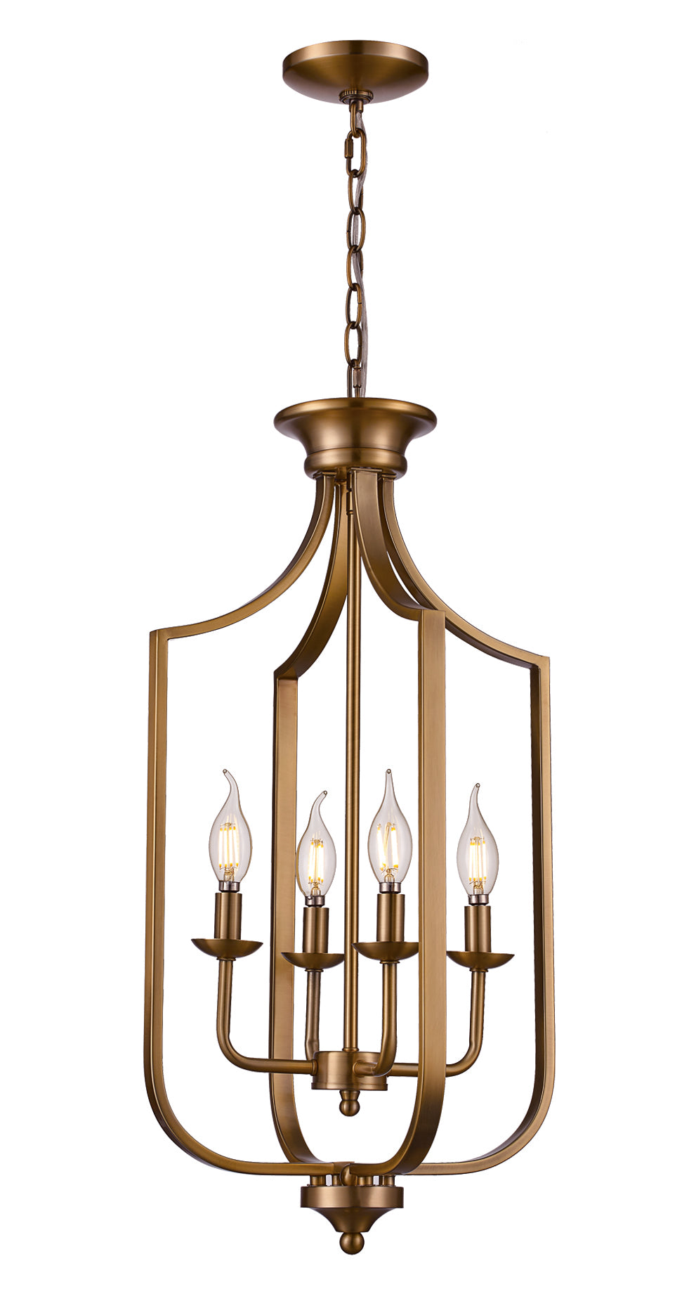 Trans Globe Lighting 11215 AG Hillcrest 4 Light Antique Gold Foyer Pendant