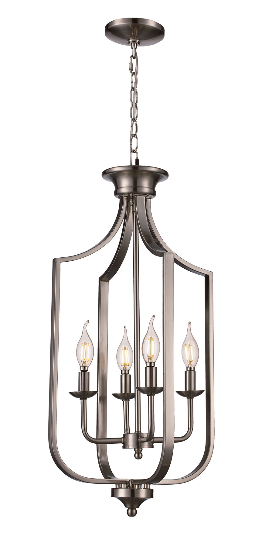 Trans Globe Lighting 11215 BN Hillcrest 4 Light 13.75 inch Brushed Nickel Pendant Ceiling Light