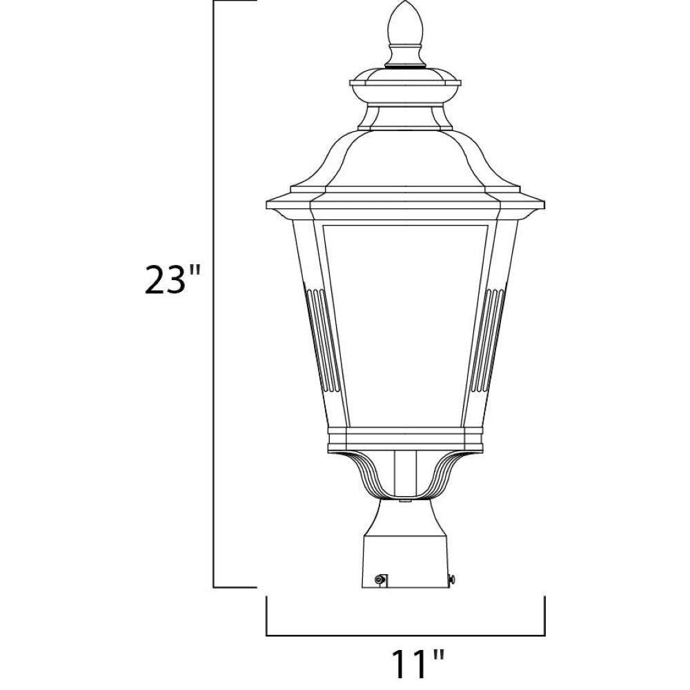 Maxim Lighting 1121FSBZ Knoxville Outdoor Post Lantern Dimensions 11 x 23 Inches