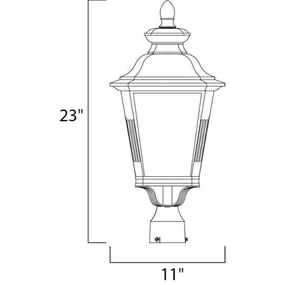 Maxim Lighting 1121FSBZ Knoxville Outdoor Post Lantern Dimensions 11 x 23 Inches