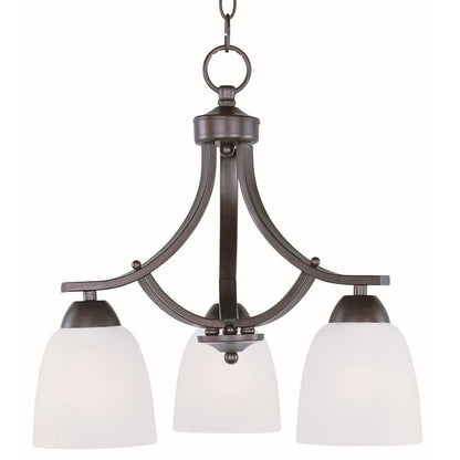 Maxim Lighting 11223FTSN Axis 3 Light Chandelier with Frost Glass Shades