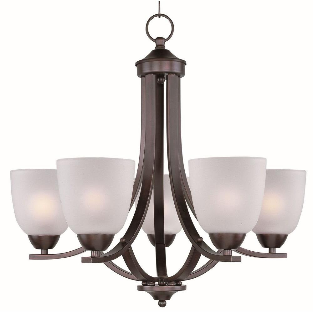 Maxim Lighting 11225FTOI Axis 5 Light 24 Inch Oil Rubbed Bronze Chandelier Ceiling Light Side View