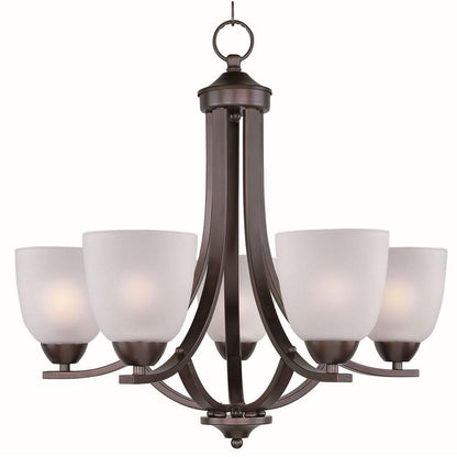Maxim Lighting 11225FTOI Axis 5 Light 24 Inch Oil Rubbed Bronze Chandelier Ceiling Light Side View