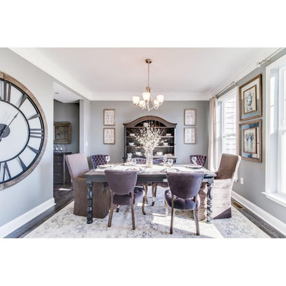 Maxim Lighting 11225FTSN Axis Chandelier Satin Nickel Shown in Dining Room Setting