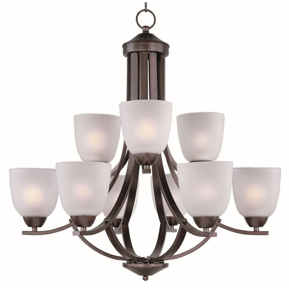 Maxim Lighting 11226FTOI Axis 9 Light 28 inch Oil Rubbed Bronze Chandelier Ceiling Light