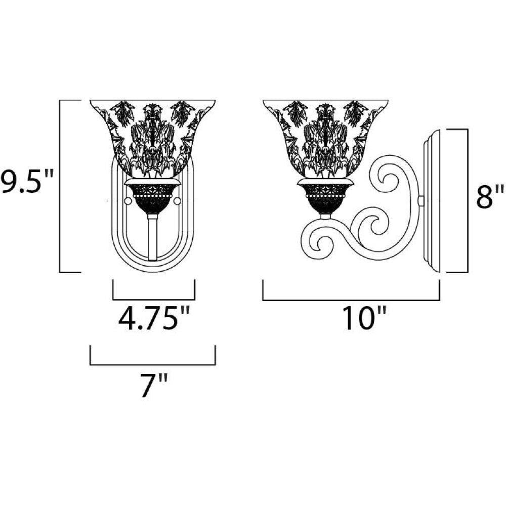 Maxim Lighting 11230SAOI Symphony Wall Sconce Dimensions Diagram