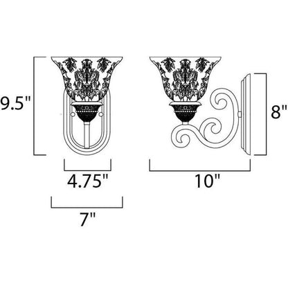Maxim Lighting 11230SAOI Symphony Wall Sconce Dimensions Diagram