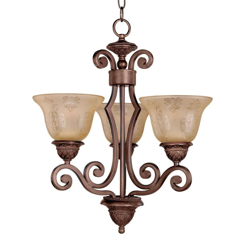 Maxim Lighting 11235SAOI Symphony 3 Light 19 Inch Oil Rubbed Bronze Chandelier Ceiling Light