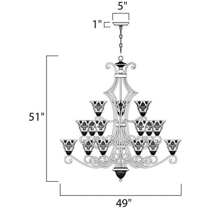 Maxim Lighting 11239SAOI Symphony Chandelier Dimensions - 49 inches Wide by 51 inches High