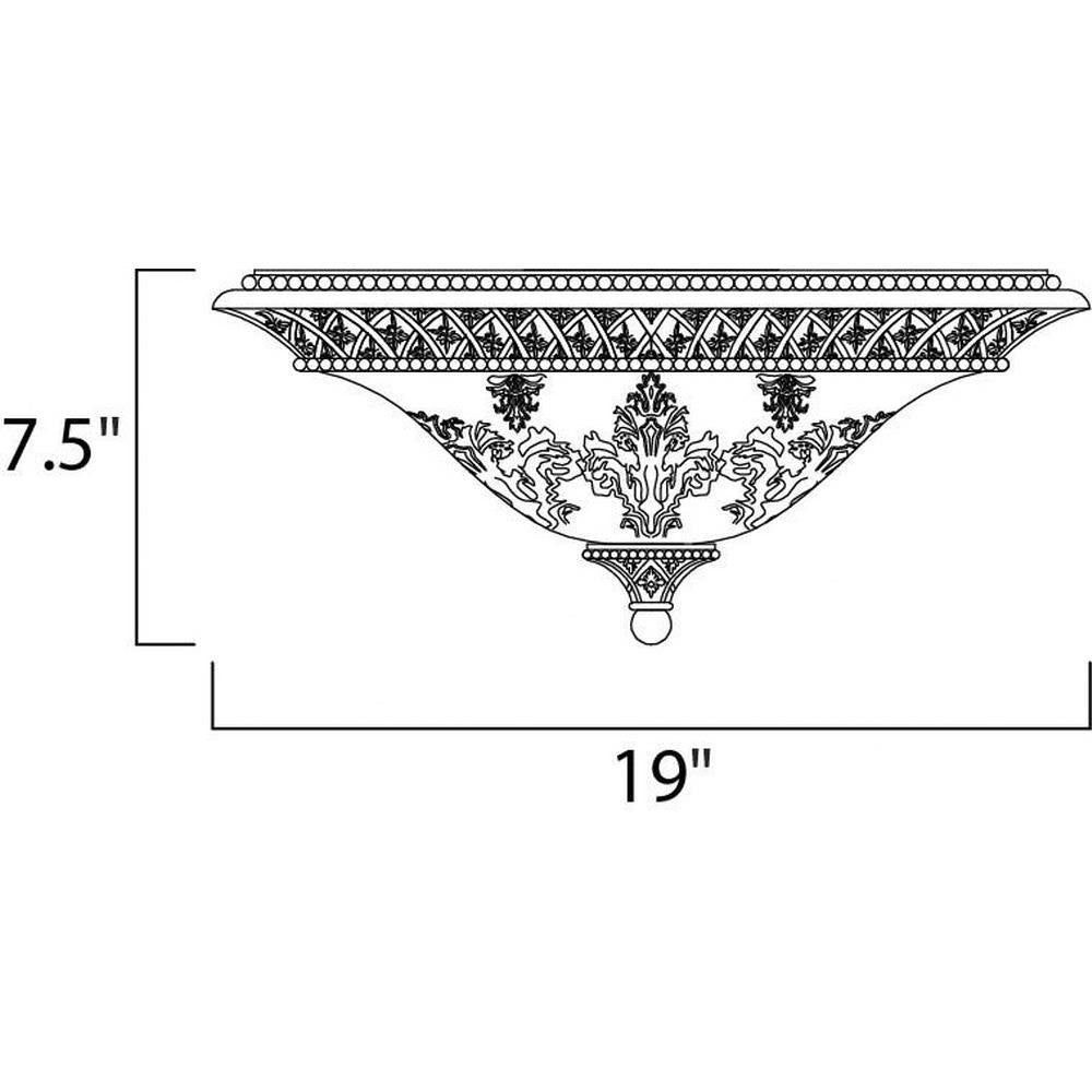 Maxim Lighting 11240SAOI Symphony Flush Mount Ceiling Light Dimensions - 19 Inch Wide by 7.5 Inch High