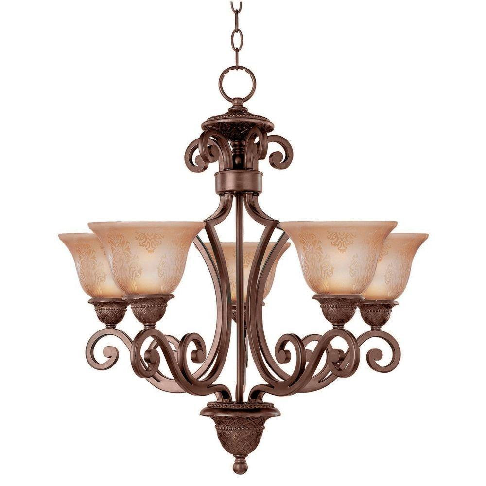 Maxim Lighting 11244SAOI Symphony 5 Light 26 inch Oil Rubbed Bronze Chandelier Ceiling Light