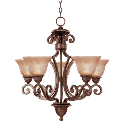 Maxim Lighting 11244SAOI Symphony 5 Light 26 inch Oil Rubbed Bronze Chandelier Ceiling Light