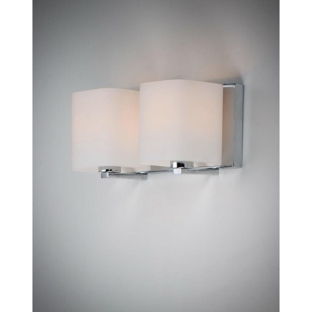 Maxim Lighting 11252SWPC Wrap 2 Light Polished Chrome Bath Vanity Wall Light - Installed on Wall
