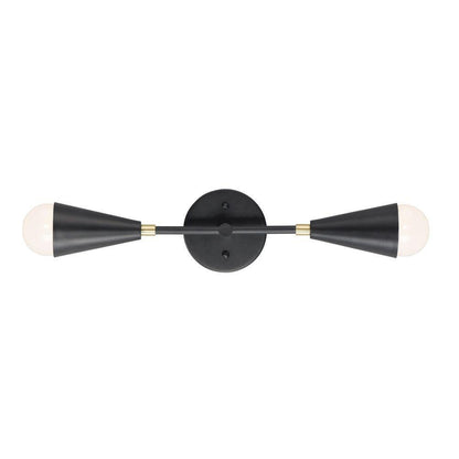 Maxim Lighting 11262BKSBR Lovell 2 Light 18 inch Black/Satin Brass Wall Sconce