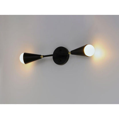 Maxim Lighting 11262BKSBR/BUL Lovell 2 Light 5 inch Black/Satin Brass Wall Sconce Illuminated