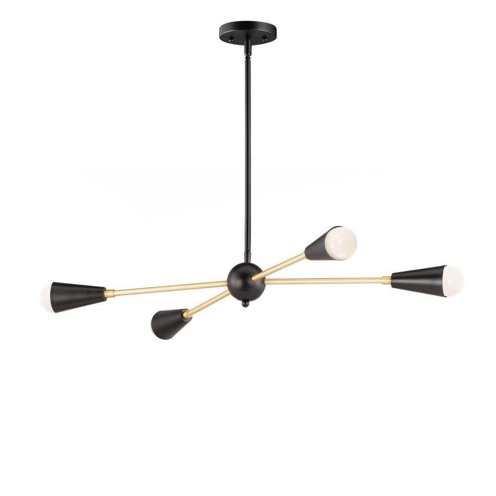 Maxim Lighting 11264BKSBR Lovell 4 Light Black Satin Brass Pendant Ceiling Light - Front View