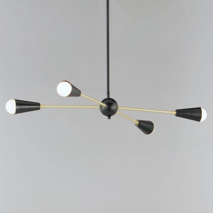 Maxim Lighting 11264BKSBR Lovell 4 Light Black Satin Brass Pendant Ceiling Light - Angled View