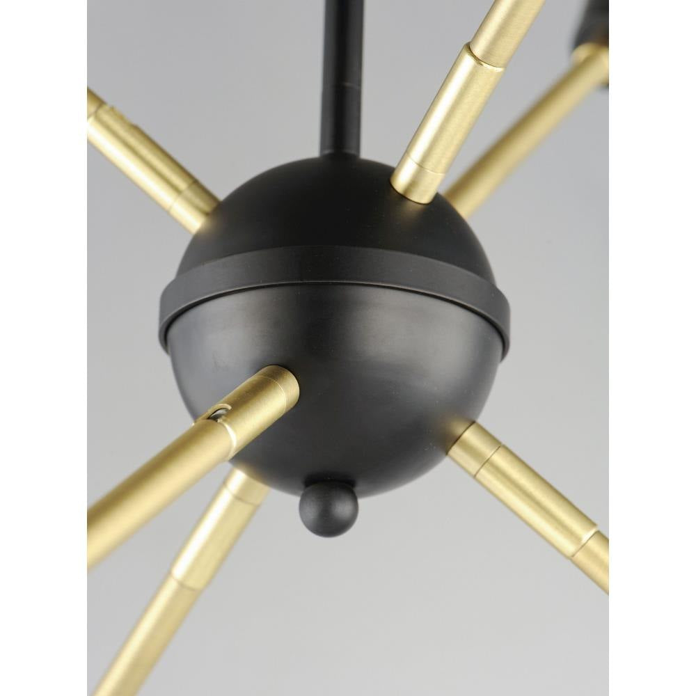 Maxim Lighting 11266BKSBR/BUL Lovell Pendant - Center Hub Detail in Black/Satin Brass