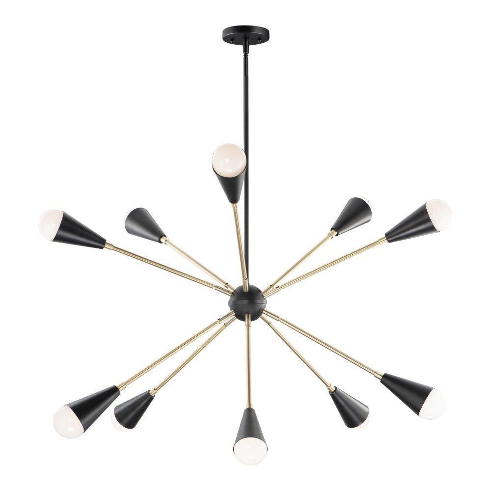 Maxim Lighting 11268BKSBR Lovell 10 Light 32 inch Black/Satin Brass Pendant Ceiling Light