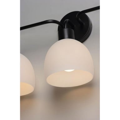 Maxim Lighting 11273SWBZSBR Coraline 3 Light Bath Vanity Wall Light - Black Finish Glass Shade Detail