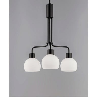 Maxim Lighting 11276SWBK Coraline 3 Light Black Chandelier - Lit Side View