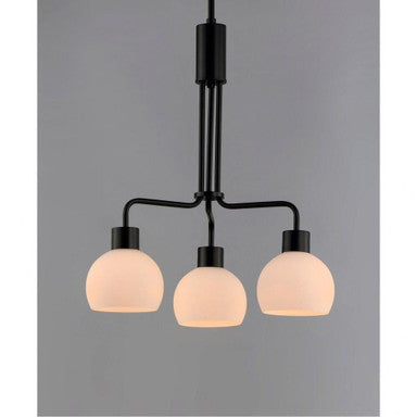 Maxim Lighting 11276SWBK Coraline 3 Light Black Chandelier - Lit View from Below