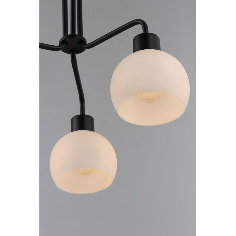 Maxim Lighting 11276SWSN Coraline 3 Light Chandelier - Close-Up of Glass Shades and Arms