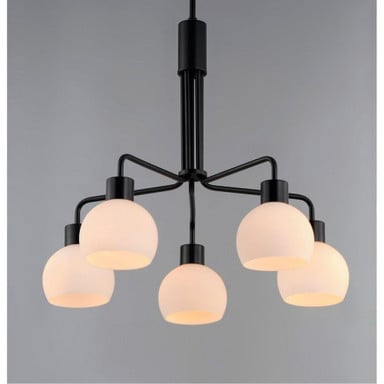 Maxim Lighting 11277SWBK Coraline 5 Light Black Chandelier Close-Up View