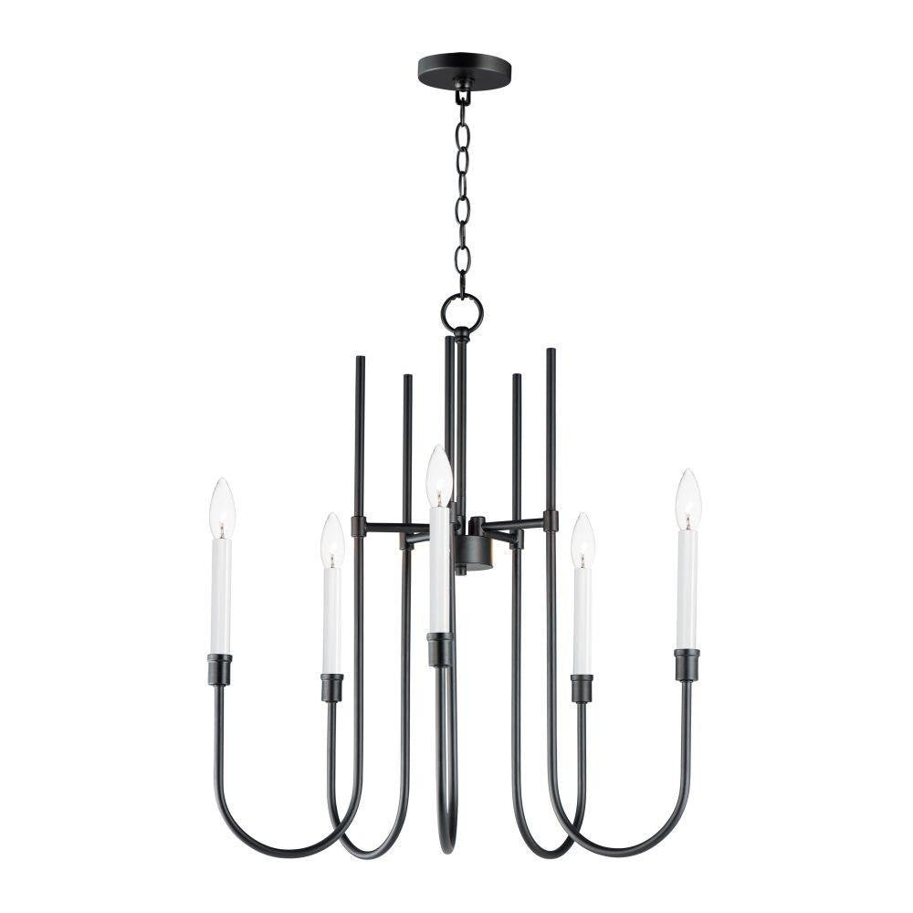 Maxim Lighting 11285BK Tux 5 Light 24 Inch Black Chandelier Ceiling Light