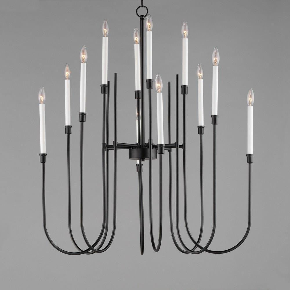 Maxim Lighting 11286BK Tux 12 Light 36 Inch Black Chandelier Ceiling Light