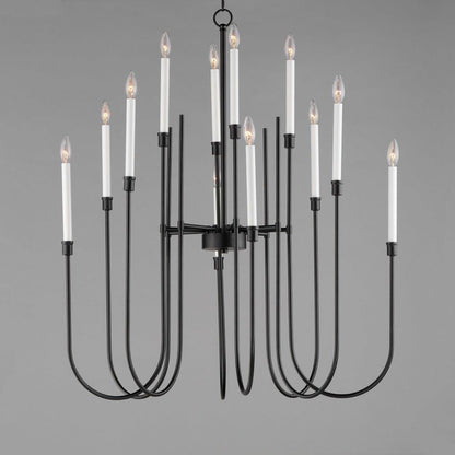 Maxim Lighting 11286BK Tux 12 Light 36 Inch Black Chandelier Ceiling Light