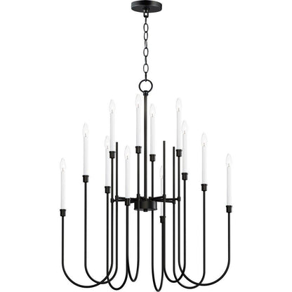 Maxim Lighting 11286BK Tux 12 Light Black Chandelier Ceiling Light with Chain and Canopy
