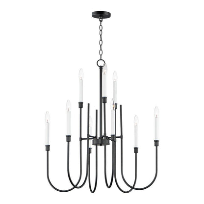 Maxim Lighting 11289BK Tux 9 Light 30 Inch Black Chandelier Ceiling Light - Full product view on white background