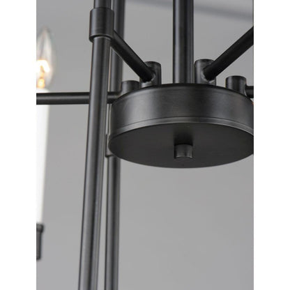 Maxim Lighting 11289BK Tux 9 Light Black Chandelier - Close-up of center canopy and radiating arms